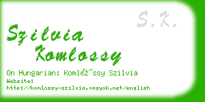 szilvia komlossy business card